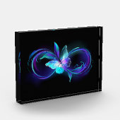Unendlichkeit mit Zauberschmetterling glänzen Fotoblock (Links)