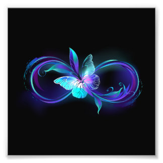 Unendlichkeit mit Zauberschmetterling glänzen Fotodruck