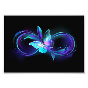 Unendlichkeit mit Zauberschmetterling glänzen Fotodruck