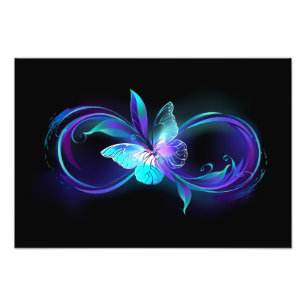 Unendlichkeit mit Zauberschmetterling glänzen Fotodruck