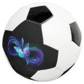Unendlichkeit mit Zauberschmetterling glänzen Fußball (Dreiviertel)