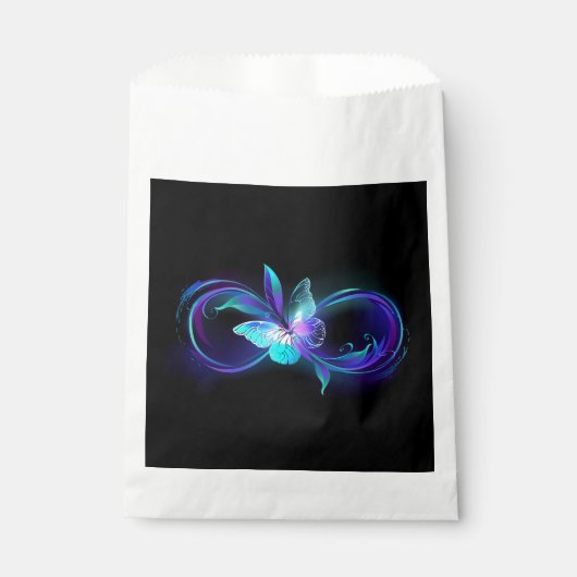 Unendlichkeit mit Zauberschmetterling glänzen Geschenktütchen (Vorderseite)