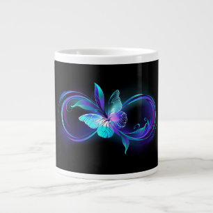Unendlichkeit mit Zauberschmetterling glänzen Jumbo-Tasse