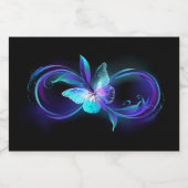 Unendlichkeit mit Zauberschmetterling glänzen Lebensmitteletikett (Einzelnes Label)