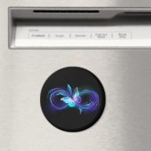 Unendlichkeit mit Zauberschmetterling glänzen Magnet (In Situ (Geschirrspüler))