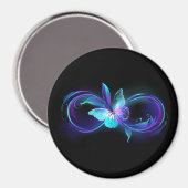 Unendlichkeit mit Zauberschmetterling glänzen Magnet (Vorderseite/Rückseite)