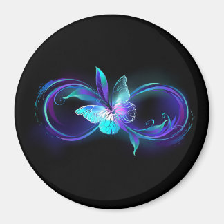 Unendlichkeit mit Zauberschmetterling glänzen Magnet