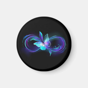 Unendlichkeit mit Zauberschmetterling glänzen Magnet