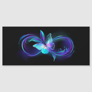 Unendlichkeit mit Zauberschmetterling glänzen Magnetkarte