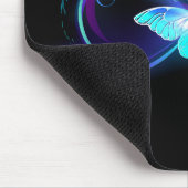 Unendlichkeit mit Zauberschmetterling glänzen Mousepad (Ecke)