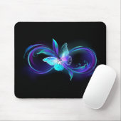 Unendlichkeit mit Zauberschmetterling glänzen Mousepad (Mit Mouse)