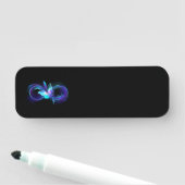 Unendlichkeit mit Zauberschmetterling glänzen Namensschild (Beispiel)