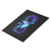 Unendlichkeit mit Zauberschmetterling glänzen Notizblock (angewinkelt)