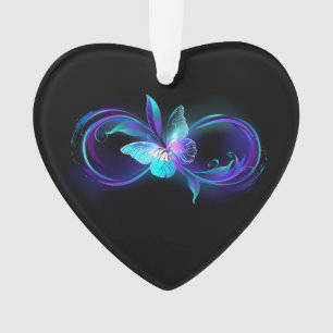 Unendlichkeit mit Zauberschmetterling glänzen Ornament