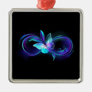 Unendlichkeit mit Zauberschmetterling glänzen Ornament Aus Metall