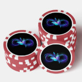 Unendlichkeit mit Zauberschmetterling glänzen Pokerchips (Stapel)