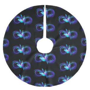 Unendlichkeit mit Zauberschmetterling glänzen Polyester Weihnachtsbaumdecke