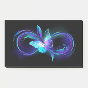 Unendlichkeit mit Zauberschmetterling glänzen Post-it Klebezettel