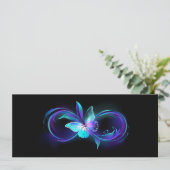 Unendlichkeit mit Zauberschmetterling glänzen Save The Date (Stehend Vorderseite)