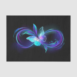 Unendlichkeit mit Zauberschmetterling glänzen Seidenpapier