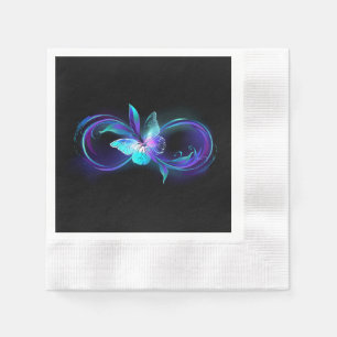 Unendlichkeit mit Zauberschmetterling glänzen Serviette