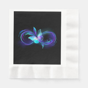 Unendlichkeit mit Zauberschmetterling glänzen Serviette