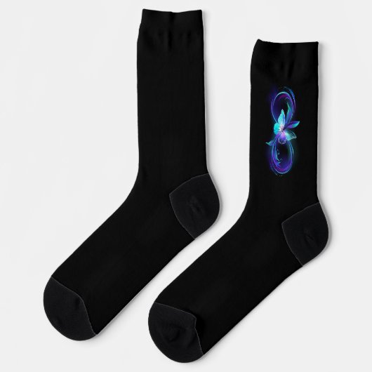 Unendlichkeit mit Zauberschmetterling glänzen Socken (Linkes Detail)