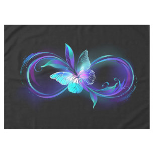Unendlichkeit mit Zauberschmetterling glänzen Tischdecke