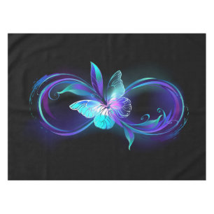 Unendlichkeit mit Zauberschmetterling glänzen Tischdecke