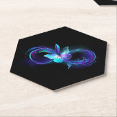 Unendlichkeit mit Zauberschmetterling glänzen Untersetzer (angewinkelt)