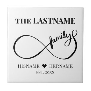 Unendlichkeit Personalisierter Familienname und ge Fliese