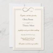 Unendlichkeit signalisiert einzigartige Elfenbein- Einladung (Vorderseite)