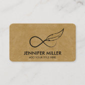 Unendlichkeit Symbol Feather - Line Art Visitenkarte (Vorderseite)