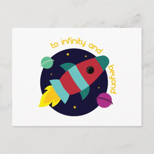 Unendlichkeit und darüber hinaus postkarte (Vorderseite)