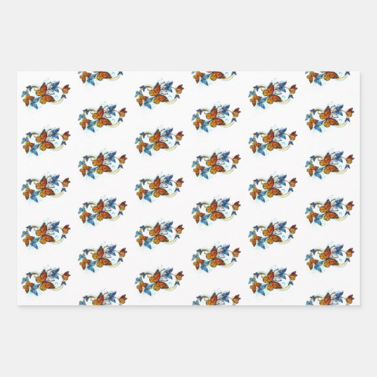 Unendlichkeit von Monarchfalter Geschenkpapier Set (Vorderseite)