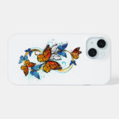 Unendlichkeit von Monarchfalter iPhone 15 Hülle (Rückseite (Horizontal))