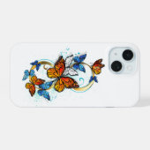 Unendlichkeit von Monarchfalter iPhone 15 Hülle (Rückseite (Horizontal))