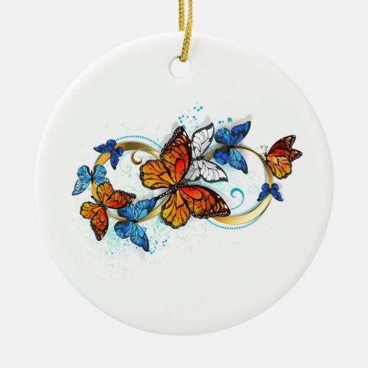 Unendlichkeit von Monarchfalter Keramik Ornament (Vorne)