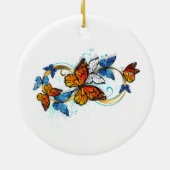 Unendlichkeit von Monarchfalter Keramik Ornament (Hinten)