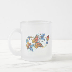 Unendlichkeit von Monarchfalter Mattglastasse