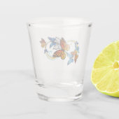 Unendlichkeit von Monarchfalter Schnapsglas (Rückseite)