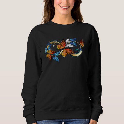 Unendlichkeit von Monarchfalter Sweatshirt (Vorderseite)