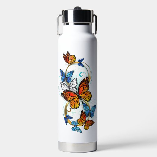 Unendlichkeit von Monarchfalter Trinkflasche (Vorderseite)