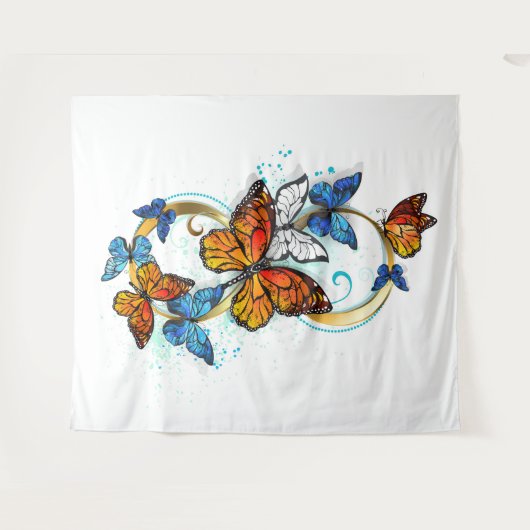 Unendlichkeit von Monarchfalter Wandteppich (Vorderseite (Horizontal))