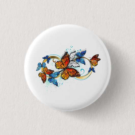 Unendlichkeit von Monarchfaltern Button (Vorderseite)