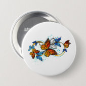 Unendlichkeit von Monarchfaltern Button (Vorne & Hinten)