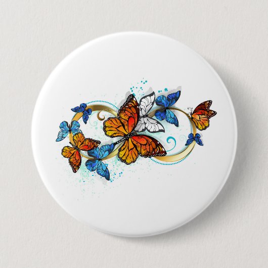 Unendlichkeit von Monarchfaltern Button (Vorderseite)