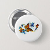 Unendlichkeit von Monarchfaltern Button (Vorne & Hinten)