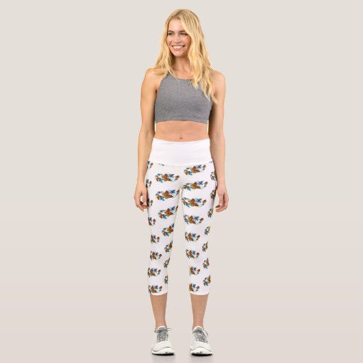 Unendlichkeit von Monarchfaltern Capri Leggings (Vorderseite)