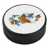 Unendlichkeit von Monarchfaltern Eishockey Puck (3/4)